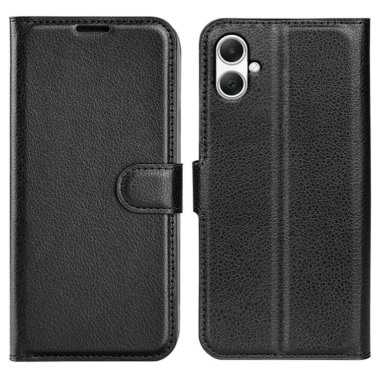 For Samsung Galaxy A05 4G Case Litchi Texture Folding Stand Leather Phone Shell