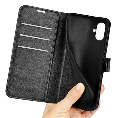 For Samsung Galaxy A05 4G Case Litchi Texture Folding Stand Leather Phone Shell