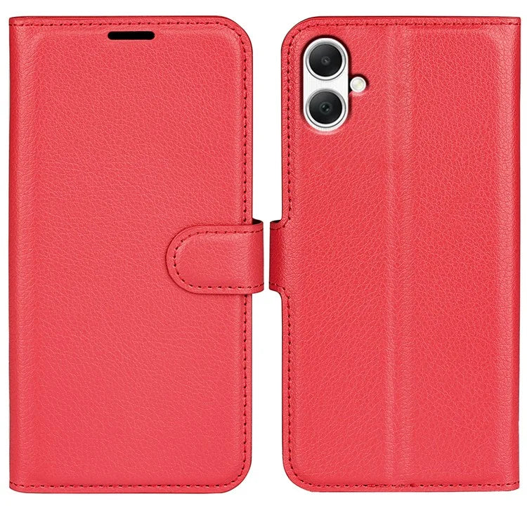 For Samsung Galaxy A05 4G Case Litchi Texture Folding Stand Leather Phone Shell