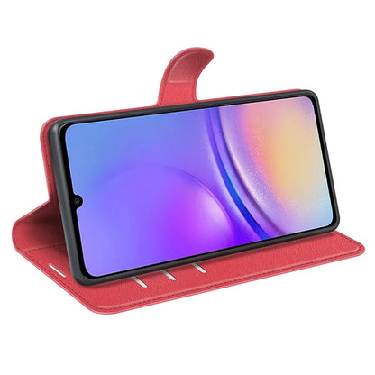 For Samsung Galaxy A05 4G Case Litchi Texture Folding Stand Leather Phone Shell