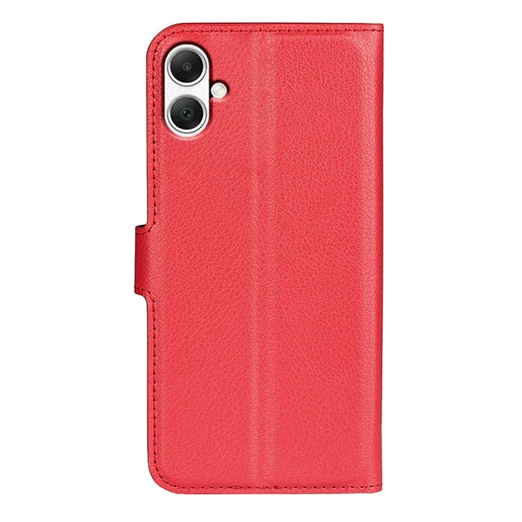 For Samsung Galaxy A05 4G Case Litchi Texture Folding Stand Leather Phone Shell