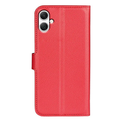 For Samsung Galaxy A05 4G Case Litchi Texture Folding Stand Leather Phone Shell