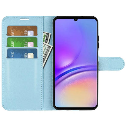 For Samsung Galaxy A05 4G Case Litchi Texture Folding Stand Leather Phone Shell