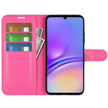 For Samsung Galaxy A05 4G Case Litchi Texture Folding Stand Leather Phone Shell