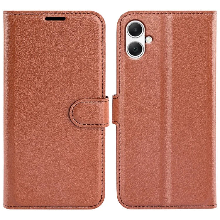 For Samsung Galaxy A05 4G Case Litchi Texture Folding Stand Leather Phone Shell