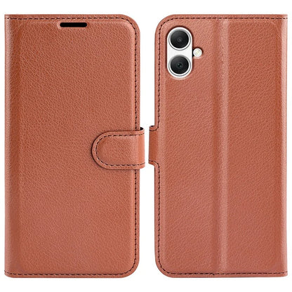 For Samsung Galaxy A05 4G Case Litchi Texture Folding Stand Leather Phone Shell