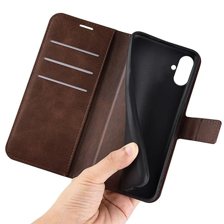 For Samsung Galaxy A05 4G Case Calf Texture PU Leather Phone Wallet Cover