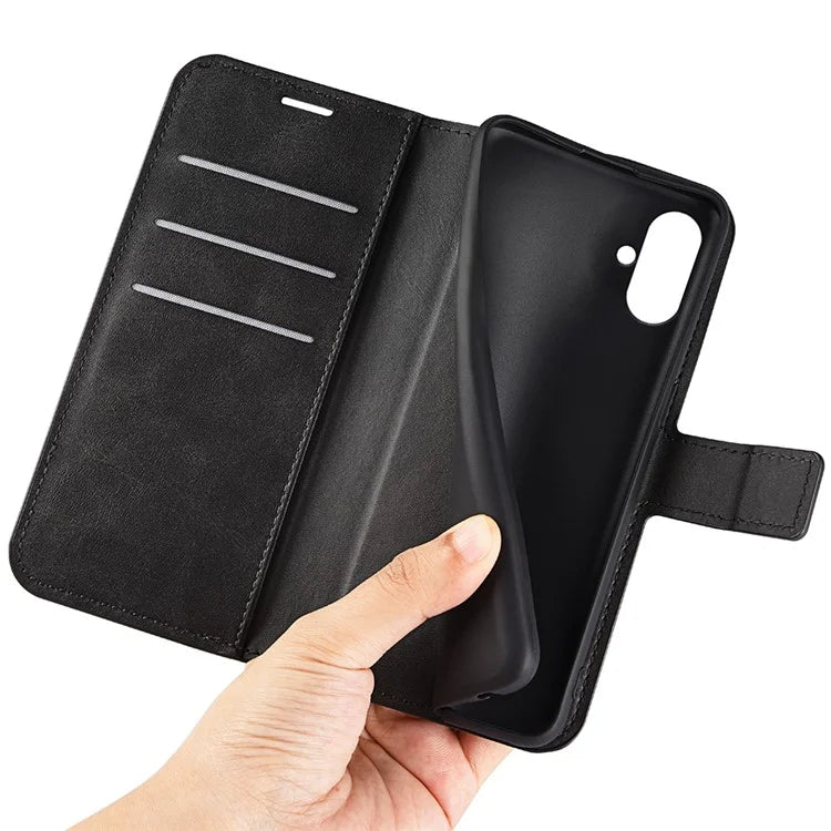 For Samsung Galaxy A05 4G Case Calf Texture PU Leather Phone Wallet Cover