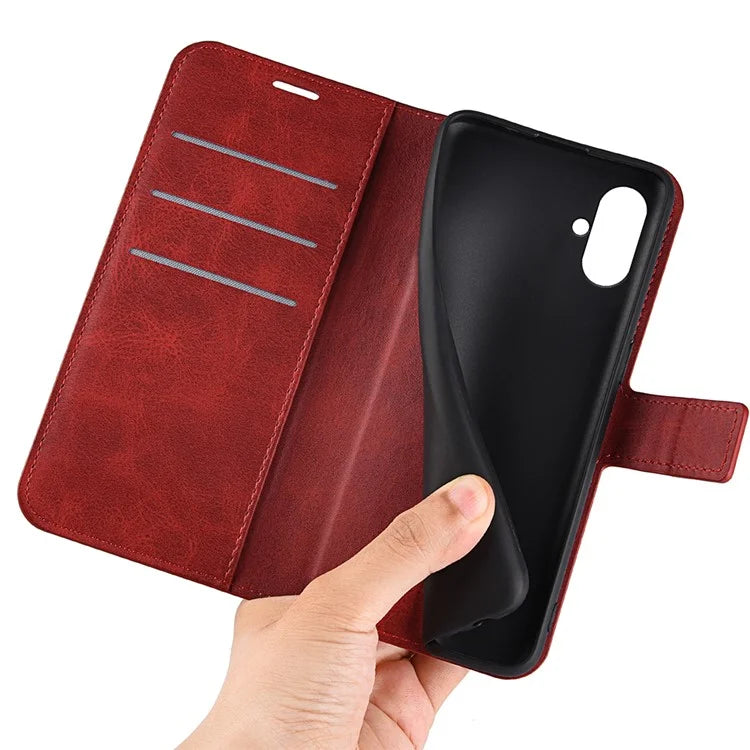 For Samsung Galaxy A05 4G Case Calf Texture PU Leather Phone Wallet Cover