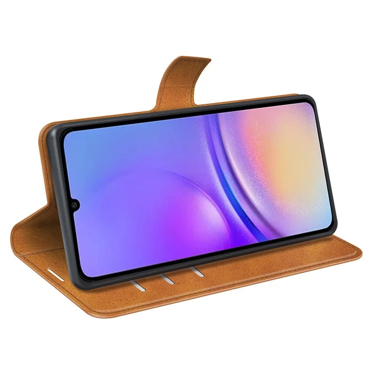 For Samsung Galaxy A05 4G Case Calf Texture PU Leather Phone Wallet Cover
