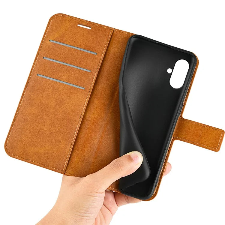 For Samsung Galaxy A05 4G Case Calf Texture PU Leather Phone Wallet Cover