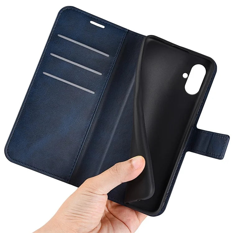 For Samsung Galaxy A05 4G Case Calf Texture PU Leather Phone Wallet Cover