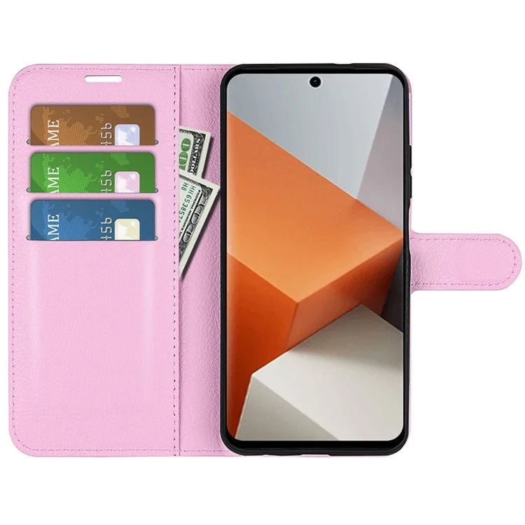 For Xiaomi Redmi Note 13 Pro+ 5G Case Litchi Texture Wallet Stand Leather Phone Shell