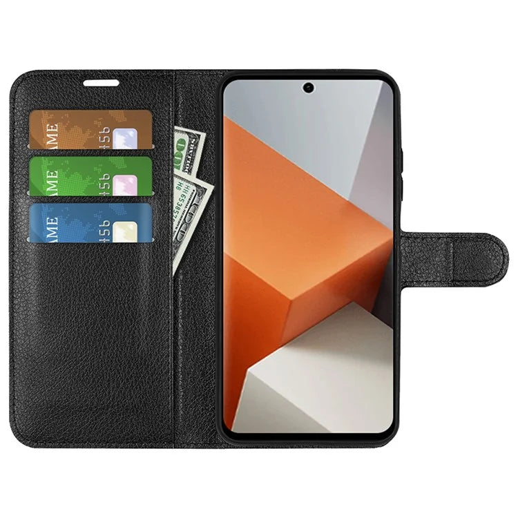 For Xiaomi Redmi Note 13 Pro+ 5G Case Litchi Texture Wallet Stand Leather Phone Shell