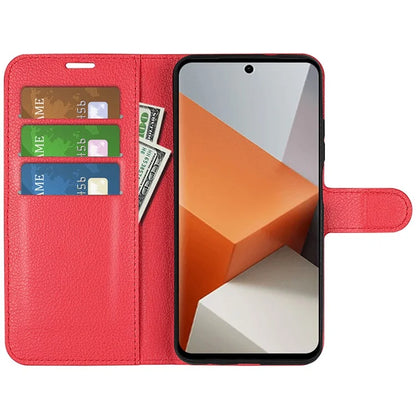 For Xiaomi Redmi Note 13 Pro+ 5G Case Litchi Texture Wallet Stand Leather Phone Shell
