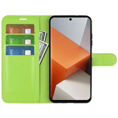 For Xiaomi Redmi Note 13 Pro+ 5G Case Litchi Texture Wallet Stand Leather Phone Shell