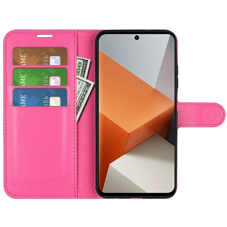 For Xiaomi Redmi Note 13 Pro+ 5G Case Litchi Texture Wallet Stand Leather Phone Shell