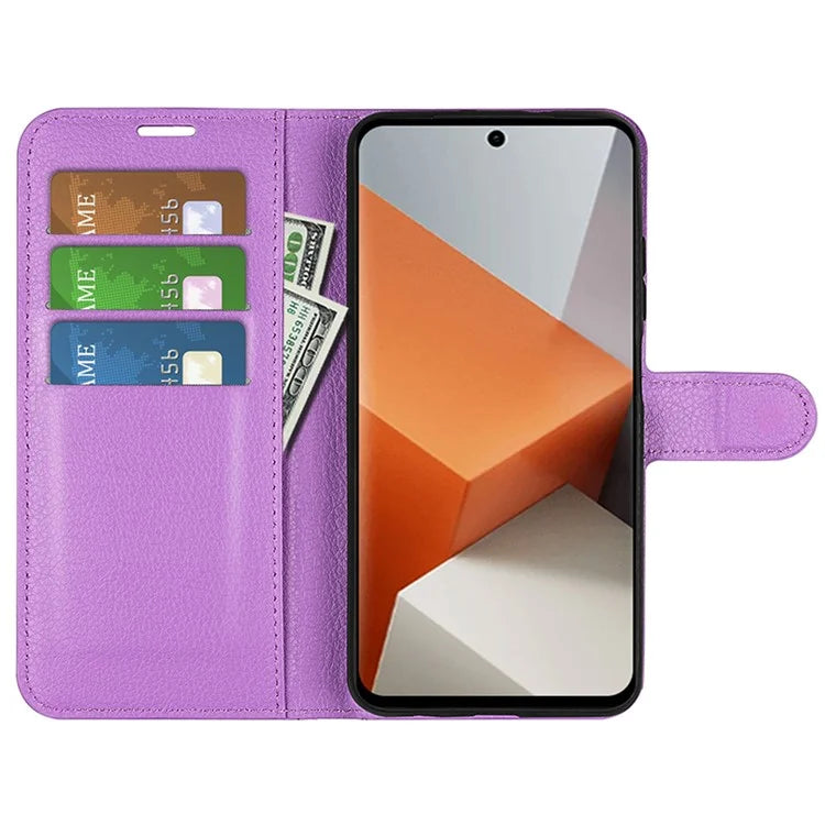 For Xiaomi Redmi Note 13 Pro+ 5G Case Litchi Texture Wallet Stand Leather Phone Shell
