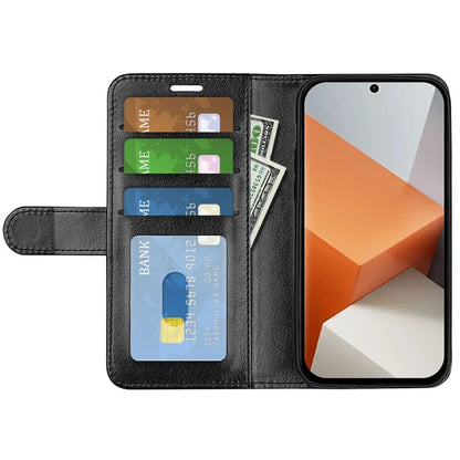 For Xiaomi Redmi Note 13 Pro+ 5G Case PU Leather Magnetic Clasp Phone Cover