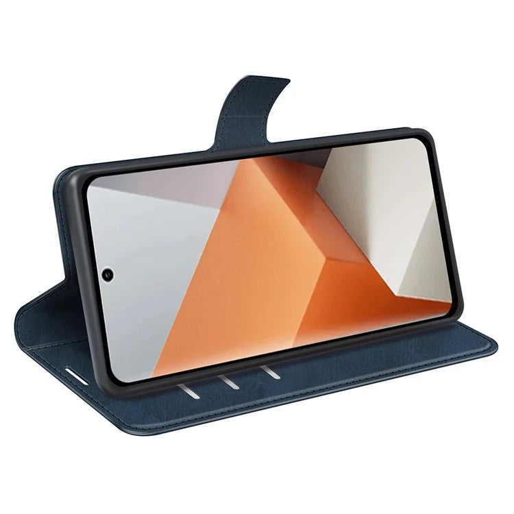 For Xiaomi Redmi Note 13 Pro+ 5G Case PU Leather Calf Texture Phone Stand Cover