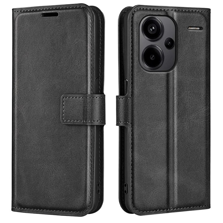For Xiaomi Redmi Note 13 Pro+ 5G Case PU Leather Calf Texture Phone Stand Cover