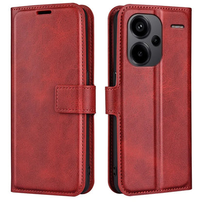 For Xiaomi Redmi Note 13 Pro+ 5G Case PU Leather Calf Texture Phone Stand Cover