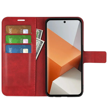 For Xiaomi Redmi Note 13 Pro+ 5G Case PU Leather Calf Texture Phone Stand Cover