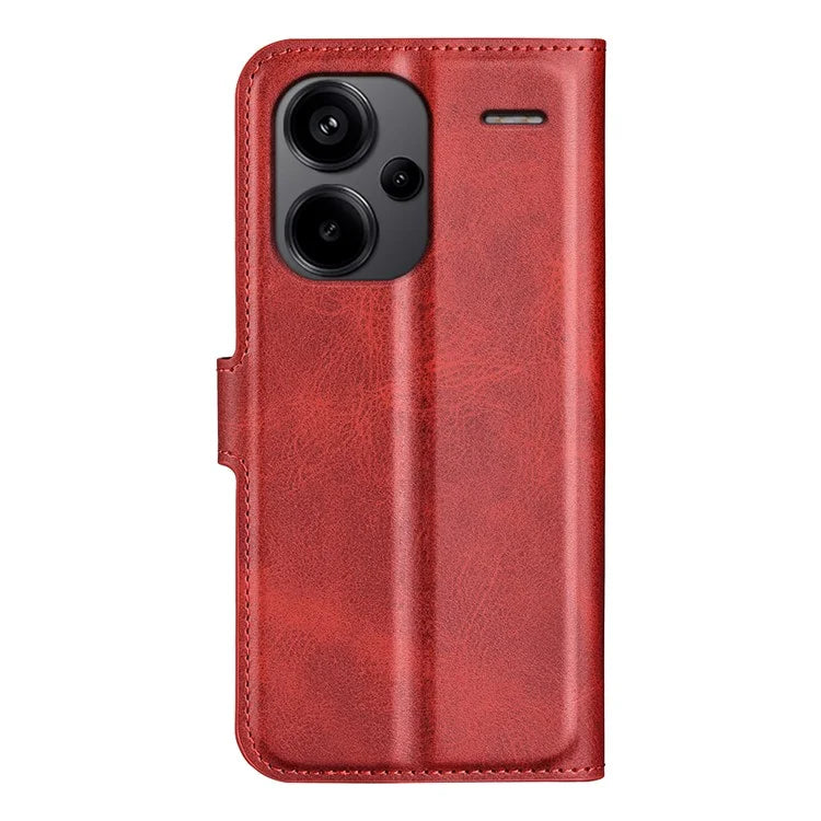 For Xiaomi Redmi Note 13 Pro+ 5G Case PU Leather Calf Texture Phone Stand Cover