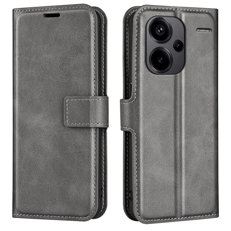 For Xiaomi Redmi Note 13 Pro+ 5G Case PU Leather Calf Texture Phone Stand Cover