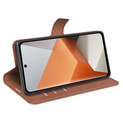 For Xiaomi Redmi Note 13 Pro+ 5G Case PU Leather Calf Texture Phone Stand Cover