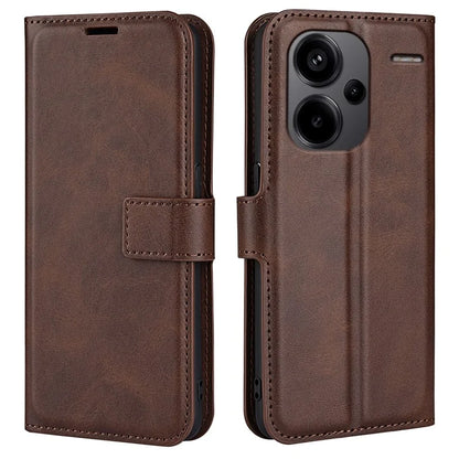 For Xiaomi Redmi Note 13 Pro+ 5G Case PU Leather Calf Texture Phone Stand Cover