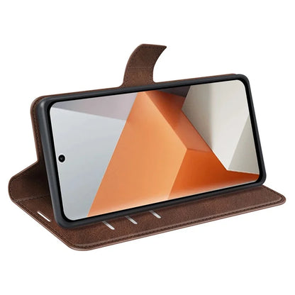 For Xiaomi Redmi Note 13 Pro+ 5G Case PU Leather Calf Texture Phone Stand Cover