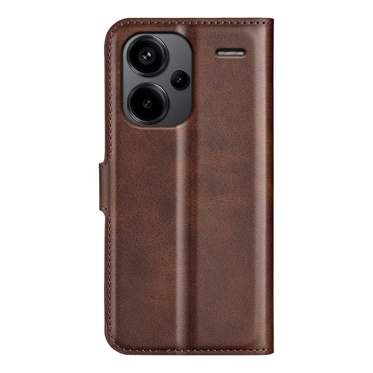 For Xiaomi Redmi Note 13 Pro+ 5G Case PU Leather Calf Texture Phone Stand Cover