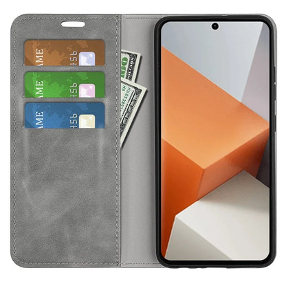 For Xiaomi Redmi Note 13 Pro+ 5G Case PU Leather Skin-touch Phone Wallet Cover