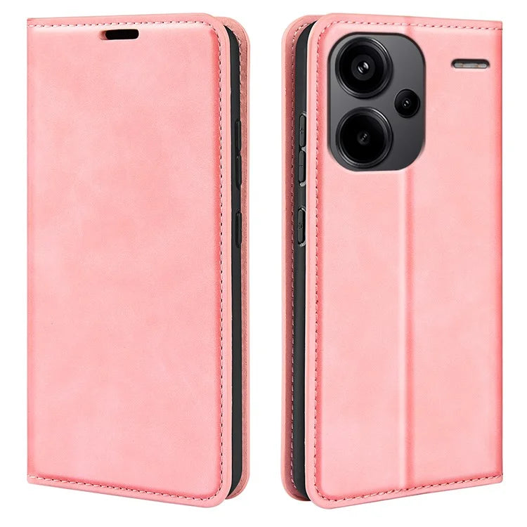 For Xiaomi Redmi Note 13 Pro+ 5G Case PU Leather Skin-touch Phone Wallet Cover