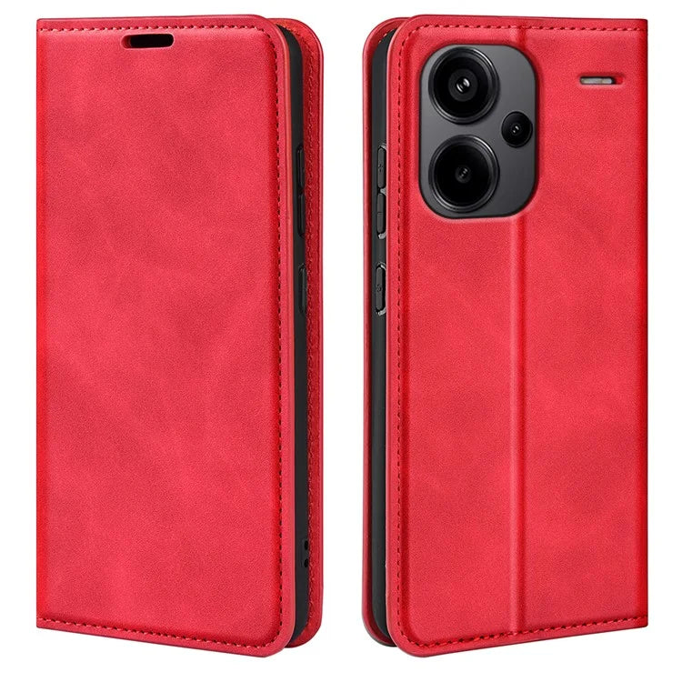 For Xiaomi Redmi Note 13 Pro+ 5G Case PU Leather Skin-touch Phone Wallet Cover