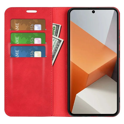 For Xiaomi Redmi Note 13 Pro+ 5G Case PU Leather Skin-touch Phone Wallet Cover