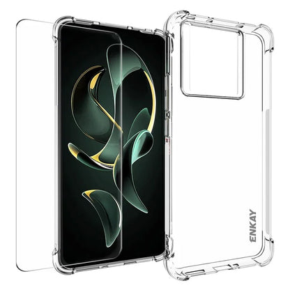 ENKAY HAT PRINCE For Xiaomi 13T / 13T Pro / Redmi K60 Ultra Case TPU Phone Cover with High Aluminium-silicon Glass Film