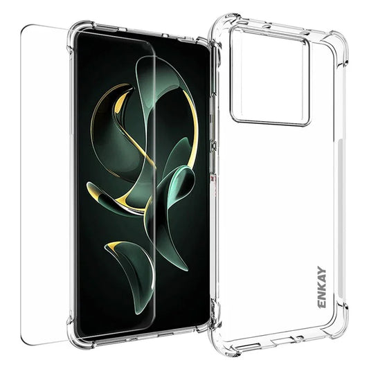 ENKAY HAT PRINCE For Xiaomi 13T / 13T Pro / Redmi K60 Ultra Case TPU Phone Cover with High Aluminium-silicon Glass Film