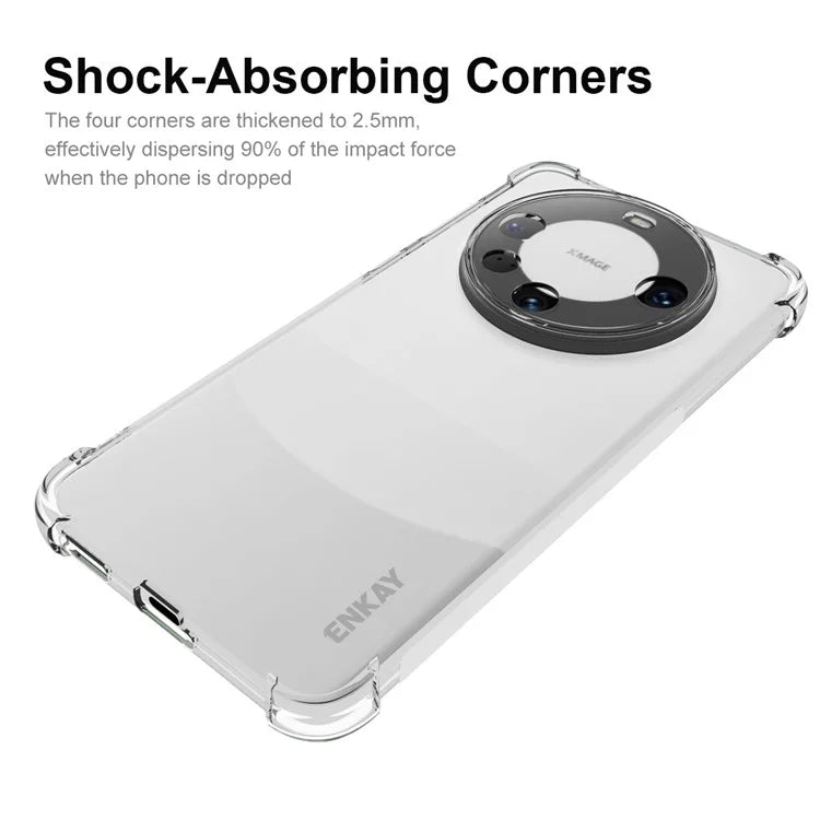 ENKAY HAT PRINCE For Huawei Mate 60 Pro Case TPU Phone Cover with 3D Curved PET Screen Protector