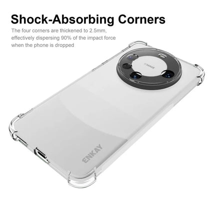 ENKAY HAT PRINCE For Huawei Mate 60 Pro Case TPU Phone Cover with 3D Curved PET Screen Protector