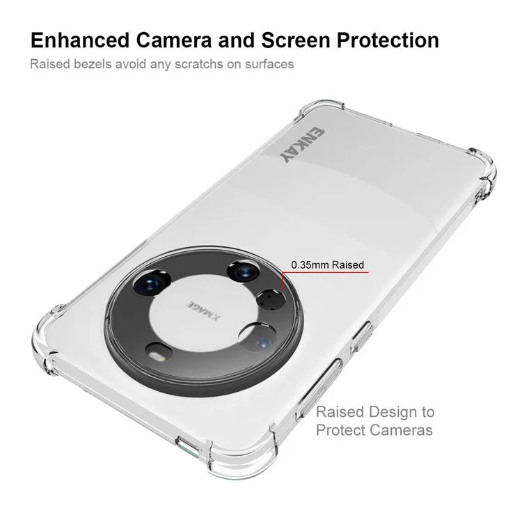 ENKAY HAT PRINCE For Huawei Mate 60 Pro Case TPU Phone Cover with 3D Curved PET Screen Protector