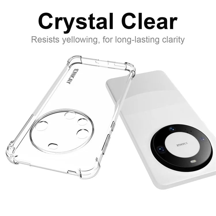 ENKAY HAT PRINCE For Huawei Mate 60 Pro Case TPU Phone Cover with 3D Curved PET Screen Protector