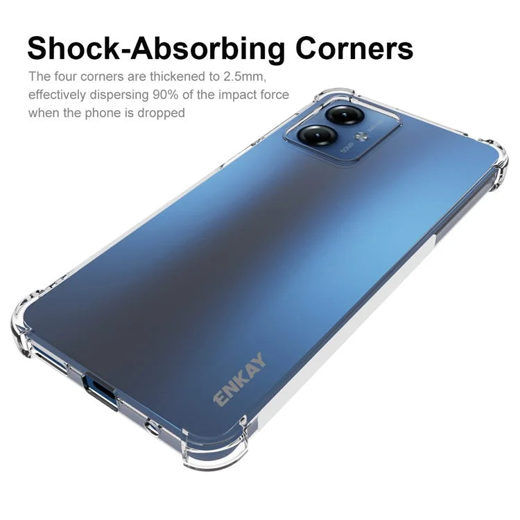 ENKAY HAT PRINCE For Motorola Moto G14 4G Case Transparent TPU Phone Cover with Screen Film