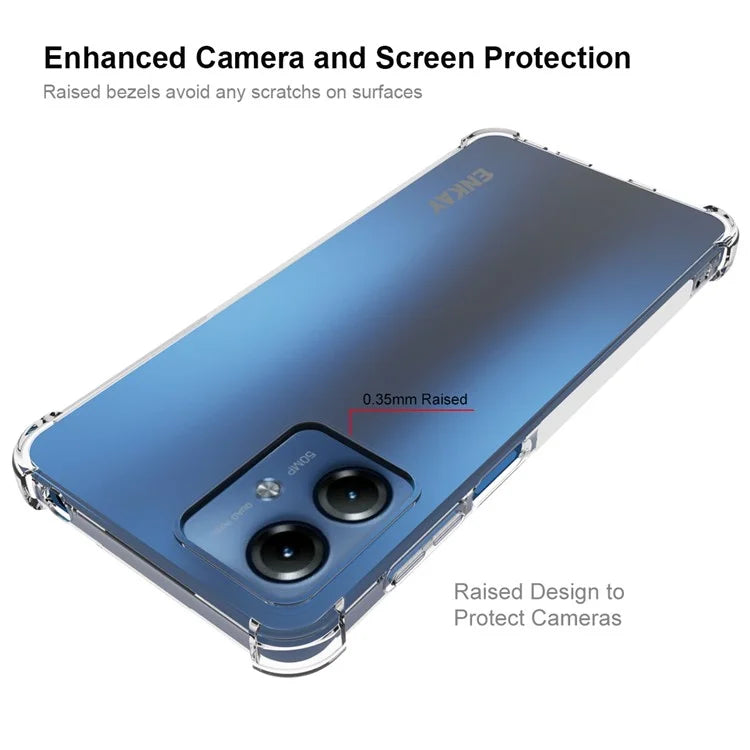 ENKAY HAT PRINCE For Motorola Moto G14 4G Case Transparent TPU Phone Cover with Screen Film