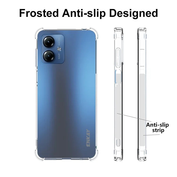 ENKAY HAT PRINCE For Motorola Moto G14 4G Case Transparent TPU Phone Cover with Screen Film