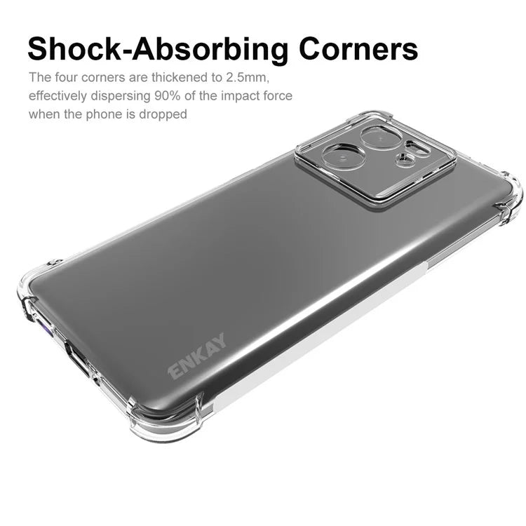 ENKAY HAT PRINCE For Xiaomi Redmi K60 Ultra / 13T / 13T Pro Case TPU Shell Clear Phone Cover with Screen Film