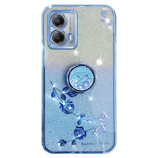 KADEM For Motorola Moto G53 5G Phone Case Flower Pattern TPU Cover with Kickstand