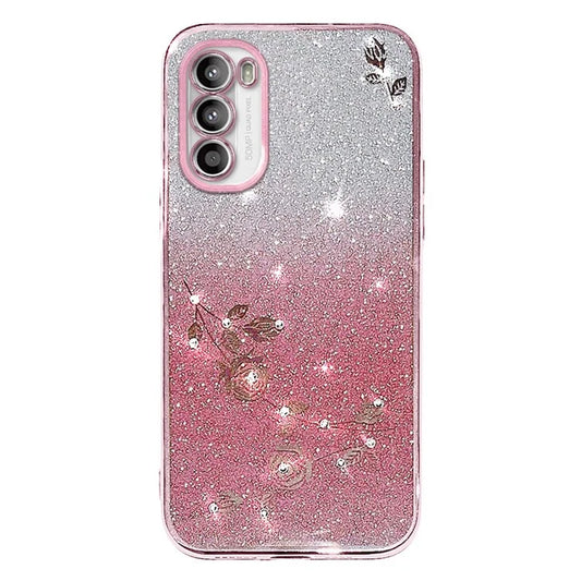 KADEM For Motorola Moto G82 5G / G52 4G / G71s 5G Case Rhinestone Flower Phone Cover