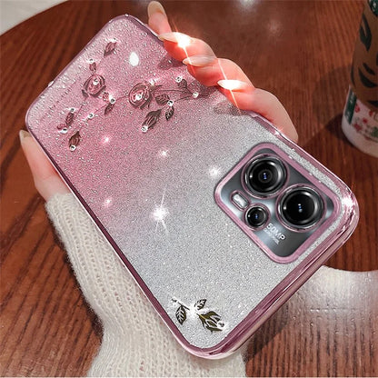 KADEM For Motorola Moto G13 4G / G23 4G Case Rhinestone Flower Gradient TPU Phone Cover